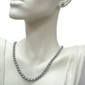 Grey Freshwater Pearl Necklace and Earrings Set