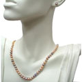 Multi-pink Freshwater Pearl Necklace and Earrings Set