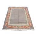 Indo Tibetan Hand-knotted Gray/ Peach Rug (8'2 x 10'3)