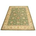 Afghan Vegetable-dyed Green/ Beige Rug (10'2 x 13'10)