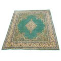 Persian Kirman Hand-knotted Green/ Ivory Rug (8'10 x 11')