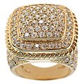 Charles Winston Pave CZ Square Goldtone Ring
