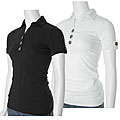 Timing Short Sleeve Three-button Collar Top