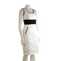 Ellen Tracy Stretch Cotton Sheath Dress with Insert and Piping