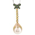 14k Gold Natural Golden South Sea Pearl Necklace (10.8 mm)