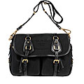 Prada Black Jacquard Canvas Flap Messenger Bag