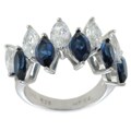 Charles Winston Synthetic Blue Sapphire and CZ Ring