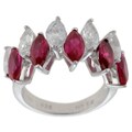Charles Winston Synthetic Ruby and CZ Ring