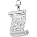 14k White Gold 1/10ct TDW Diamond Diploma Charm (H-I-J, I2)