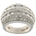 Charles Winston Round Dome CZ Baguette Ring