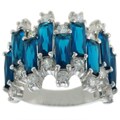 Charles Winston Simulated Carribean Blue Topaz Ring