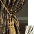 Embroidered Scroll 108L x 50W Poly/ Taffeta Silk Curtain Panel