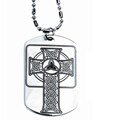 Celtic Cross Dog Tag Pendant Necklace