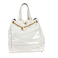 YSL 'Overseas' Large Croc-embossed Patent Tote Handbag