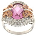Charles Winston Sterling Silver Pink CZ Butterfly Ring