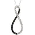 10k Gold 1/5ct TDW Black/ White Diamond Necklace