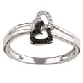10k Gold 1/10ct TDW Black and White Diamond Ring (H-I,I2)