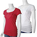 Belle du Jour Women's Ruffle Accent Cap Sleeve Top