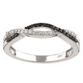 10k Gold 1/6ct TDW Black and White Diamond Ring
