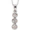 10k White Gold 1/4ct TDW Diamond Flower Necklace (IJ, I3)