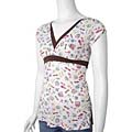 Moa Moa Women's Empire Waist Cap Sleeve Top