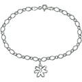 10k Gold Diamond Accent Flower Charm Bracelet