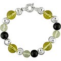 Sterling Silver Multi-gemstone Bead Bracelet