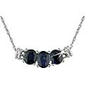 10k Gold Sapphire and Diamond Accent Necklace
