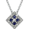 10k White Gold Diamond and Sapphire Necklace