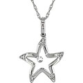 10k White Gold Diamond Accent Star Necklace