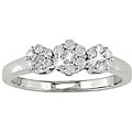 10k Gold 1/4ct TDW Diamond Triple Cluster Ring (I-J, I2-I3)