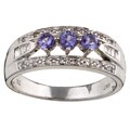 10k Gold Tanzanite and 1/8ct TDW Diamond Ring