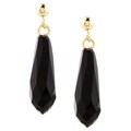 14k Yellow Gold Briolette Onyx Earrings