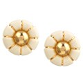 14k Yellow Gold Button Stud Earrings