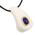 Ivory Bone Genuine Lapis Necklace