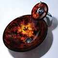 Kraus Fire Opal Glass Sink and Waterfall Faucet