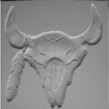 Buffalo Skull Decorative 16-inch Concrete Stamp