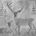 Buck and Doe 18-inch Decorative Concrete Stamp