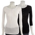 C&C California Women's 3/4-sleeve Henley Shirt