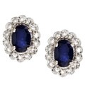 14k Gold Sapphire and 1/4ct TDW Diamond Earrings
