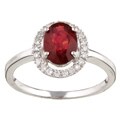 14k Gold African Ruby and 1/8ct TDW Diamond Ring