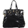 YSL 'Rive Gauche' Croco Embossed Patent Satchel