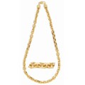14k Yellow Gold Overlay 24-inch Anchor Chain
