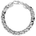 14k White Gold Overlay Weaved Cuban Bracelet