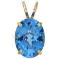 14k Yellow Gold Swiss Blue Topaz Pendant