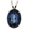 14k White Gold London Blue Topaz Pendant