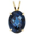 14k Yellow Gold London Blue Topaz Pendant