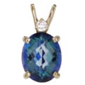 14k Gold Neptune Garden Topaz and CZ Pendant