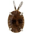 14k White Gold Quantum-cut Smokey Quartz Pendant