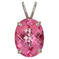 14k White Gold Pure Pink Topaz Pendant